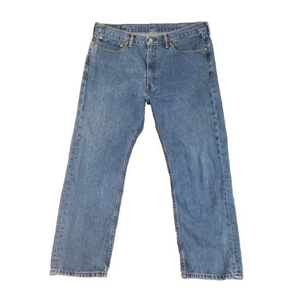 Levi's 505 jeans men's 38x30 regular fit straight blue denim pants retro - Picture 1 of 11